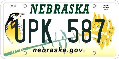 NE license plate UPK587