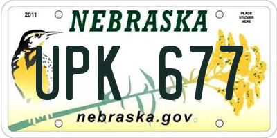 NE license plate UPK677