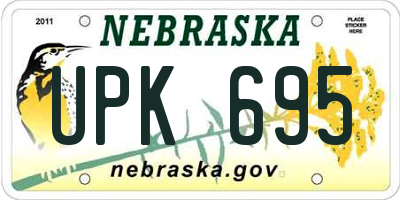 NE license plate UPK695