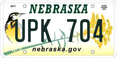 NE license plate UPK704