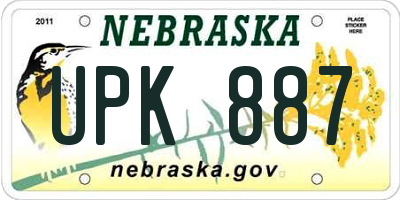 NE license plate UPK887