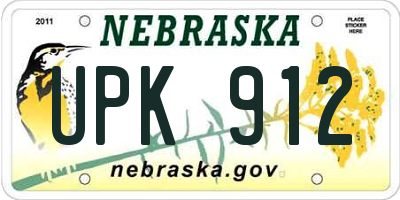 NE license plate UPK912