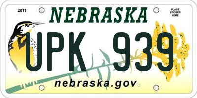 NE license plate UPK939