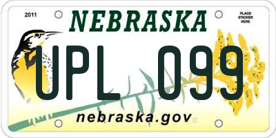 NE license plate UPL099