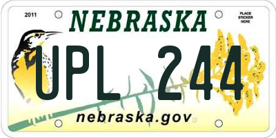 NE license plate UPL244