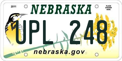 NE license plate UPL248