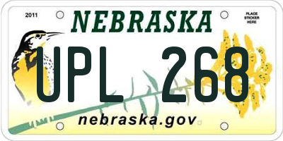 NE license plate UPL268