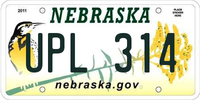 NE license plate UPL314
