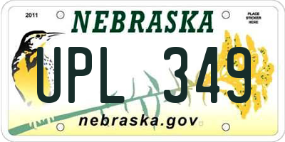 NE license plate UPL349