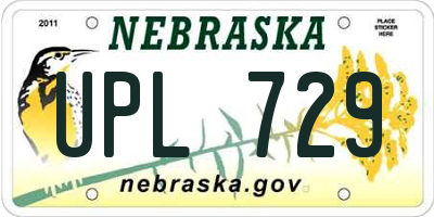 NE license plate UPL729