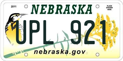 NE license plate UPL921