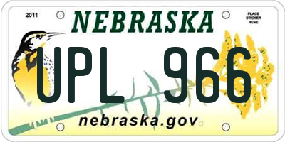 NE license plate UPL966
