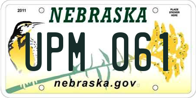 NE license plate UPM061