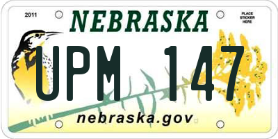 NE license plate UPM147