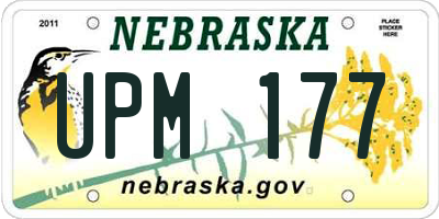NE license plate UPM177