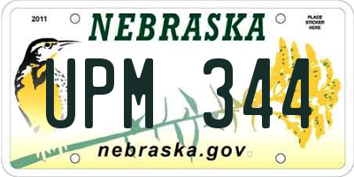 NE license plate UPM344