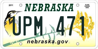 NE license plate UPM471