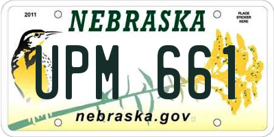 NE license plate UPM661