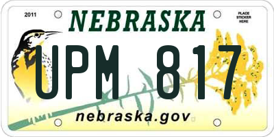 NE license plate UPM817