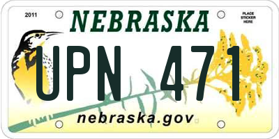 NE license plate UPN471
