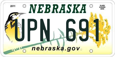 NE license plate UPN691