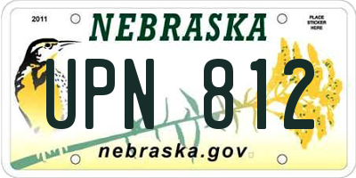 NE license plate UPN812