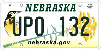 NE license plate UPO132