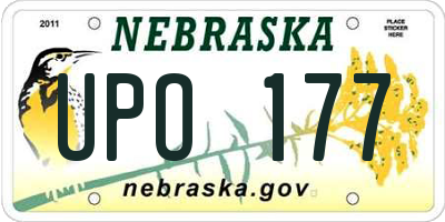 NE license plate UPO177