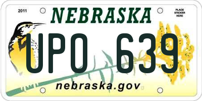 NE license plate UPO639