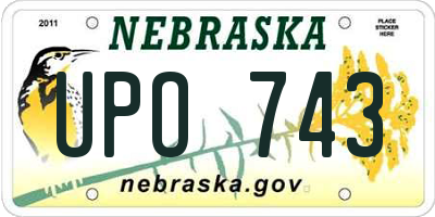 NE license plate UPO743