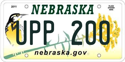 NE license plate UPP200
