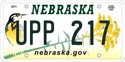 NE license plate UPP217