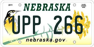 NE license plate UPP266