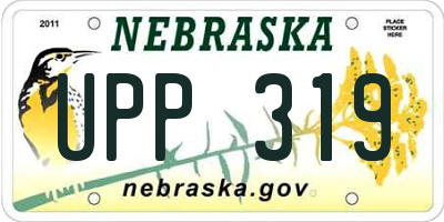 NE license plate UPP319