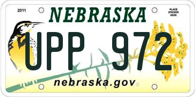 NE license plate UPP972