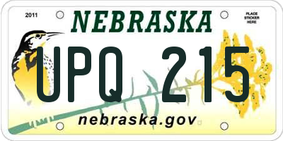 NE license plate UPQ215