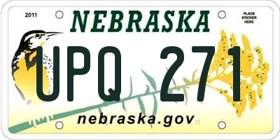 NE license plate UPQ271