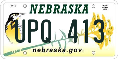 NE license plate UPQ413