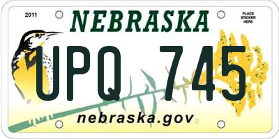 NE license plate UPQ745