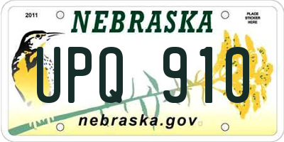 NE license plate UPQ910
