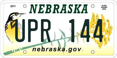 NE license plate UPR144
