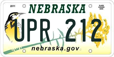 NE license plate UPR212