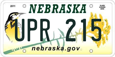 NE license plate UPR215