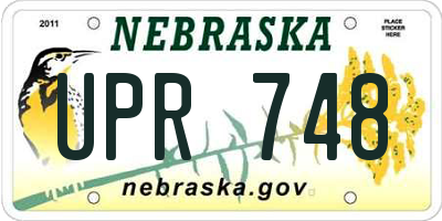 NE license plate UPR748
