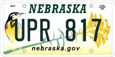 NE license plate UPR817