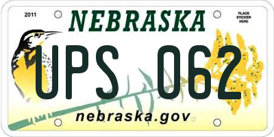 NE license plate UPS062
