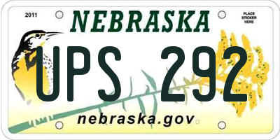 NE license plate UPS292