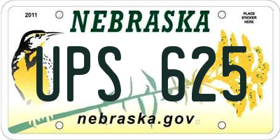 NE license plate UPS625