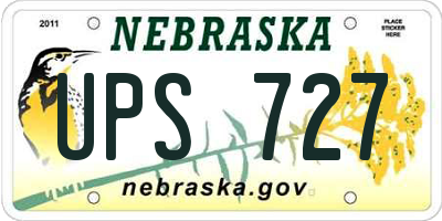 NE license plate UPS727