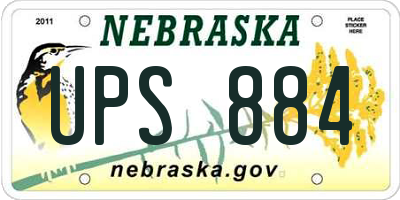 NE license plate UPS884